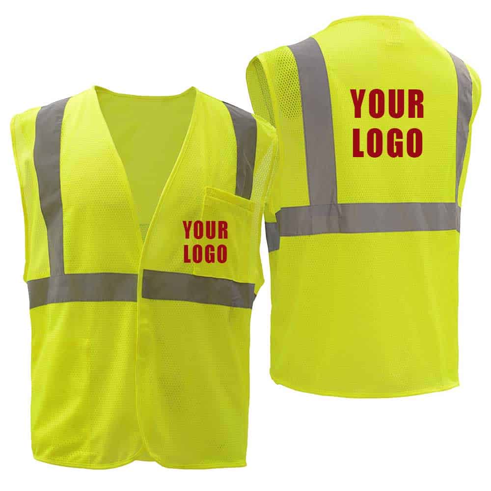 GSS Mesh Hook & Loop Vest 5 Custom Logo Safety Vest