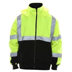 RAF Class 3 Full Zip Black Bottom Safety Sweatshirt with Removable Hood