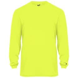 Badger Long Sleeve Dry Fit Performance Safety Green Shirt