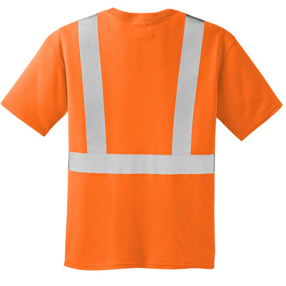 Port & Company ANSI Class 2 Safety T-Shirt 2 Cornerstone CS401 Safety Orange Short Sleeve Shirt