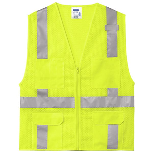 CornerStone Class 2 Mesh 6 Pocket Zippered Safety Vest 2 Cornerstone Safety Green Vest