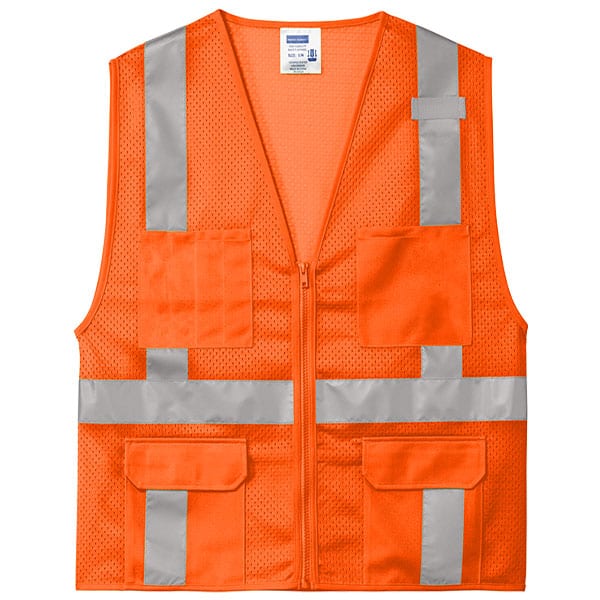 CornerStone Class 2 Mesh 6 Pocket Zippered Safety Vest 3 Cornerstone Safety Orange Vest