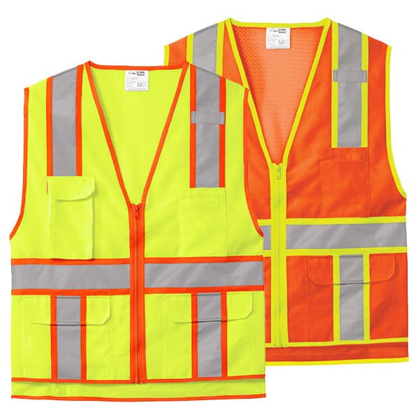 CornerStone Class 2 Surveyor Zippered Safety Vest 1 Cornerstone Surveyors Vest