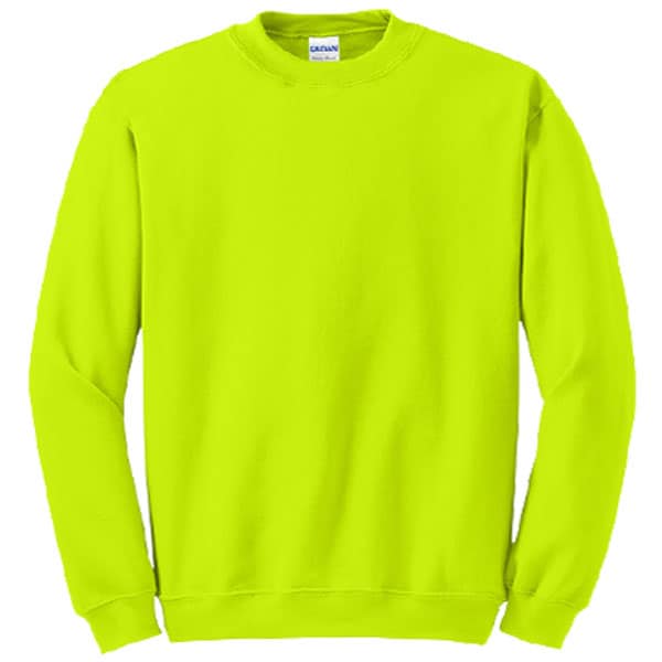 Gildan Safety Heavy Blend Crewneck Sweatshirt 2 Gildan Safety Green Crewneck Sweatshirt