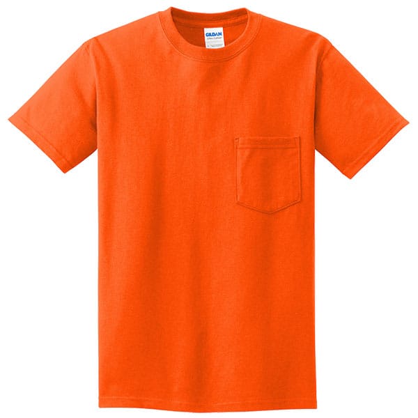 Gildan 2300 Pocket Safety Shirt 3 Gildan Safety Orange Pocket Shirt