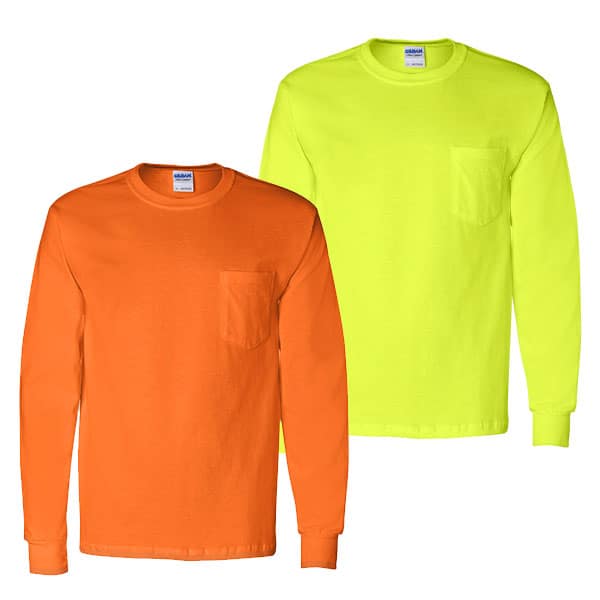 Gildan Long Sleeve POCKET Safety Shirt 1 Gildan Long Sleeve Pocket Safety Shirts