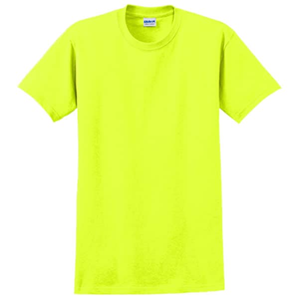 Gildan 5000 Heavy Cotton Blend Short-Sleeve Safety Shirt 2 Gildan Safety Green
