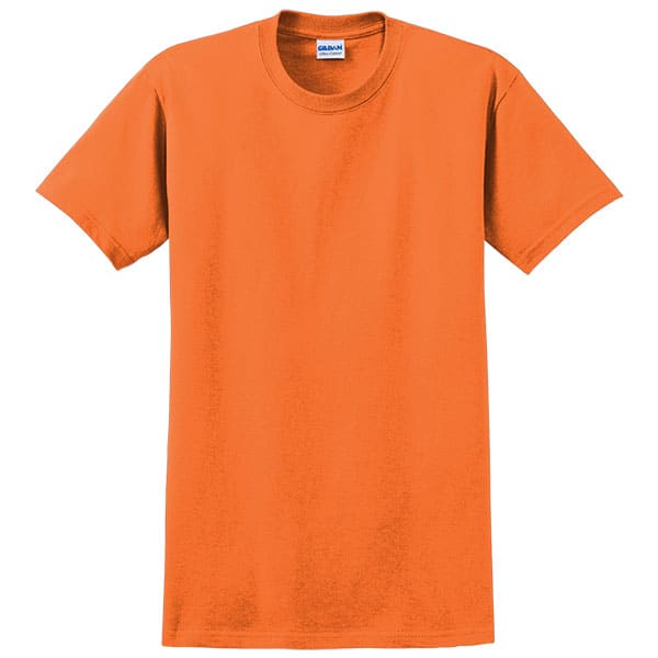 Gildan 5000 Heavy Cotton Blend Short-Sleeve Safety Shirt 3 Gildan Safety Orange