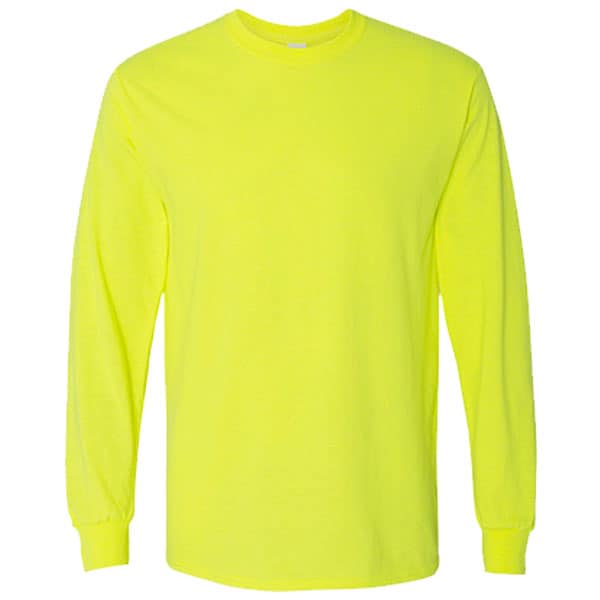 Gildan Heavy Cotton Long-Sleeve Tee 2 Gildan Long Sleeve Safety Green Shirt