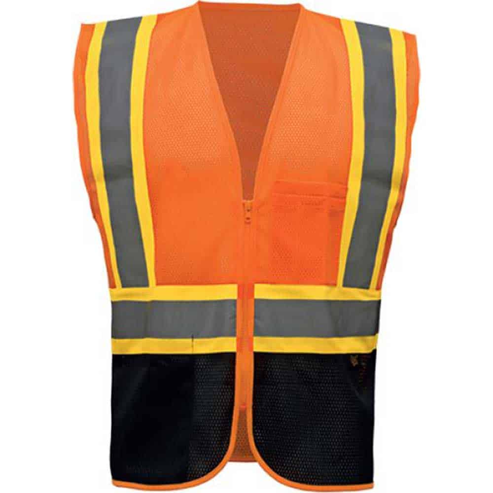 GSS Black Bottom Class 2 Safety Vest 4 Safety Orange Black Bottom Safety Vest
