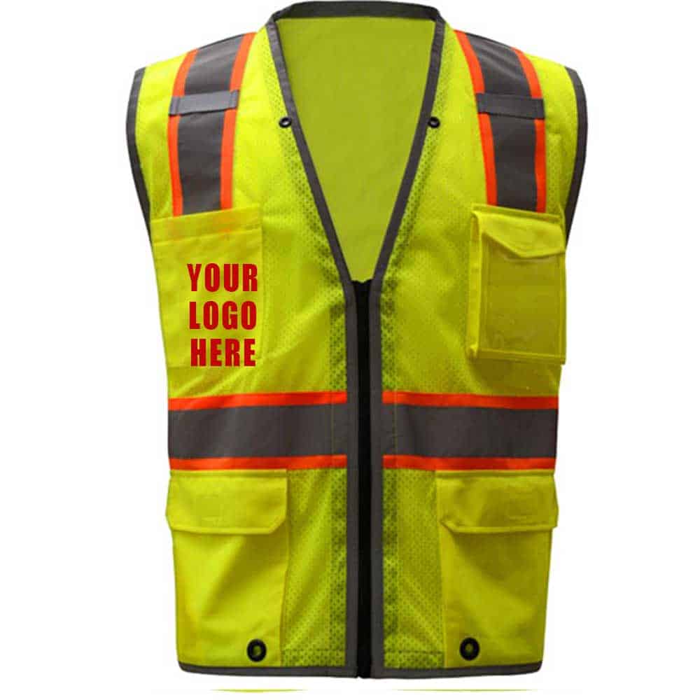 GSS iPad Tablet Safety Vest Class 2 Hyper-Lite Mesh 5 Custom Printed iPad Safety Vest