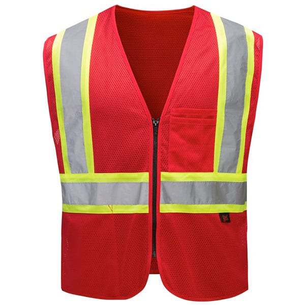 GSS Enhanced Visibility Economy Vest 3 GSS Enhanced Visibility Economy Vest - red