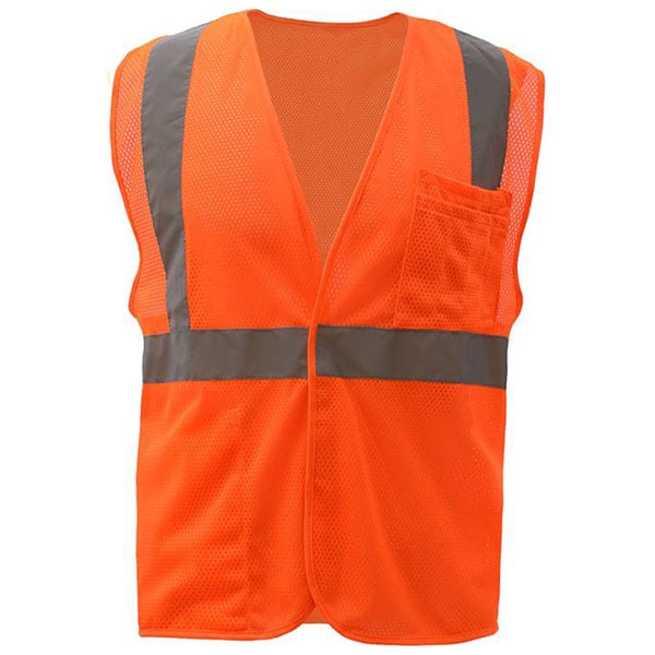 GSS Mesh Hook & Loop Vest 3 Reflective Safety Orange Vest