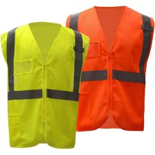 ANSI Class 2 Safety Vests 15 GSS Class 2 Mesh Zipper Safety Vest with ID Pocket