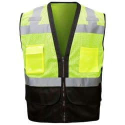 GSS 1201 Black Bottom hi vis Vest with iPad Pocket