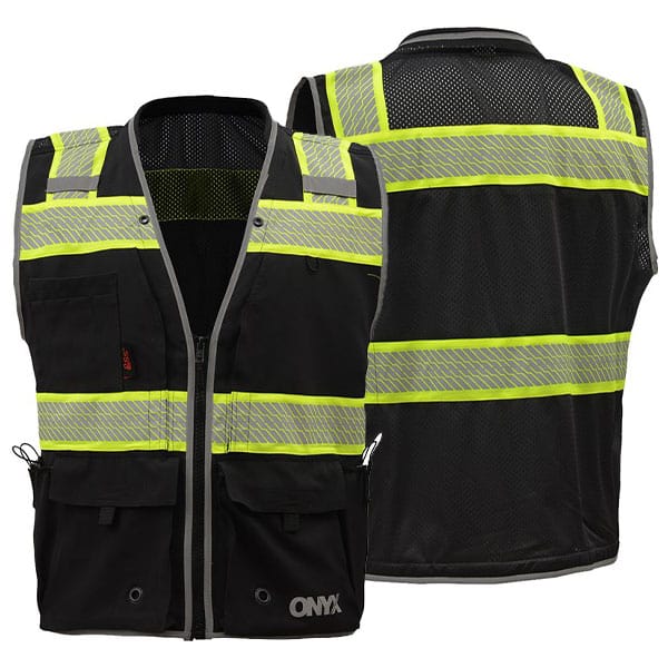 GSS ONYX Non-ANSI Surveyor's Safety Vest 1 Black Non-ANSI Vest