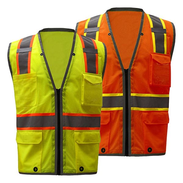 GSS iPad Tablet Safety Vest Class 2 Hyper-Lite Mesh 1 Safety Vest with iPad Pocket