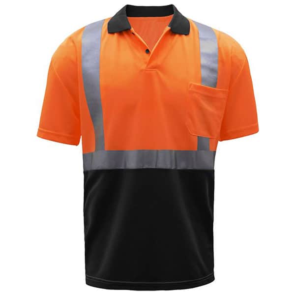 GSS Class 2 Black Bottom Safety Polo Shirt 3 GSS Safety Orange Reflective Polo