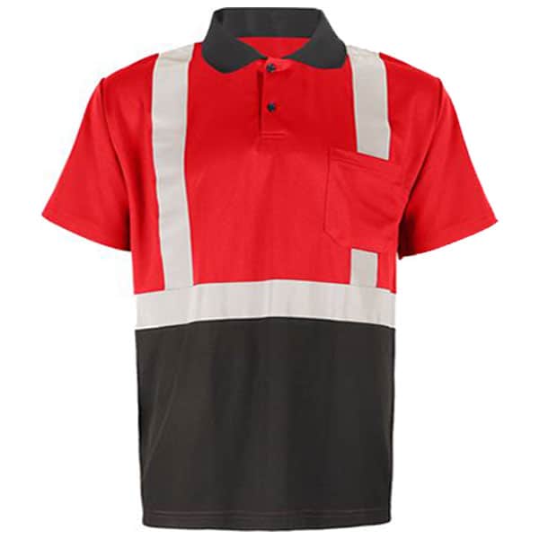 GSS Non-ANSI Red Short Sleeve Safety Polo Shirt 1 Red Non-ANSI Polo
