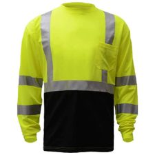 GSS Long Sleeve Safety Green Reflective Shirt