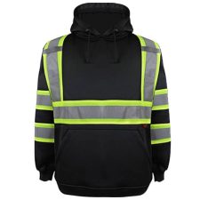Black Non-ANSI Hooded Two Tone Sweatshirt