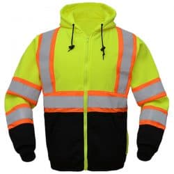 Safety Green Full Zip Hooded Sweatshirt