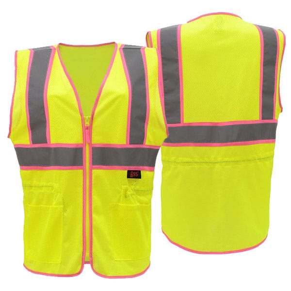 GSS Ladies Safety Vest 1 GSS Class 2 Ladies Safety Vest with Pink Trim