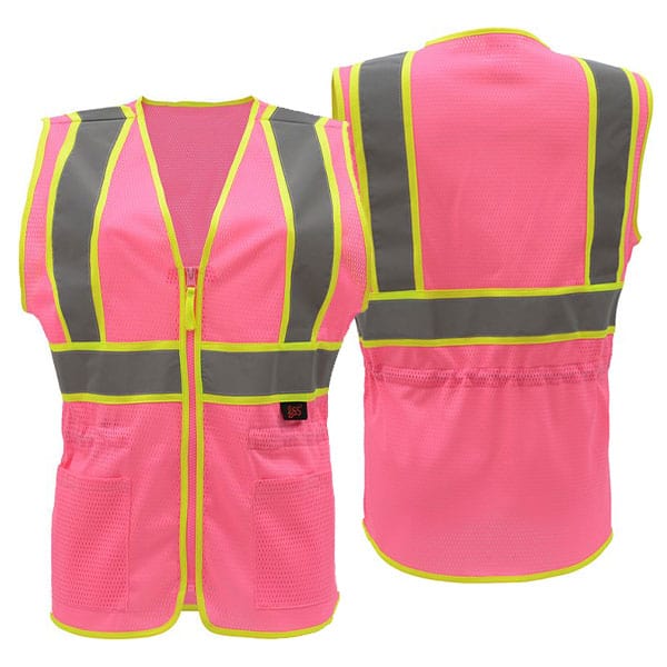 GSS Safety Pink Ladies Vest 1 Ladies Pink Non-ANSI Vest
