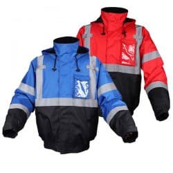 Blue and Red Reflective Safety Bomber Jacket