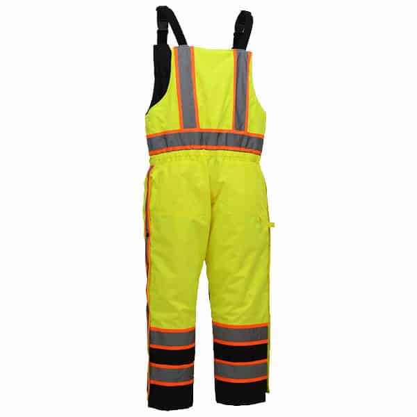 GSS Premium Two Tone Winter Insulated Bibs w/ Multi Pockets 3 Safety Green Insulated bibs