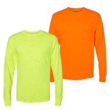 Safety Shirts 67 Hanes Long Sleeve Pocket Safety Shirt