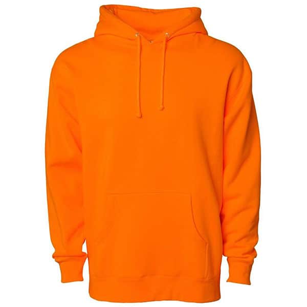 Independent Trading 4000 Heavyweight Hooded Sweatshirt 2 Independent Trading 4000 Safety Orange Hooded Sweatshirt