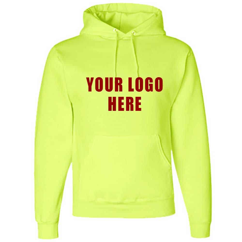 Jerzees Super Sweats Safety Hooded Sweatshirt 4 Safety Green Hooded Sweatshirt with Custom Company Logo