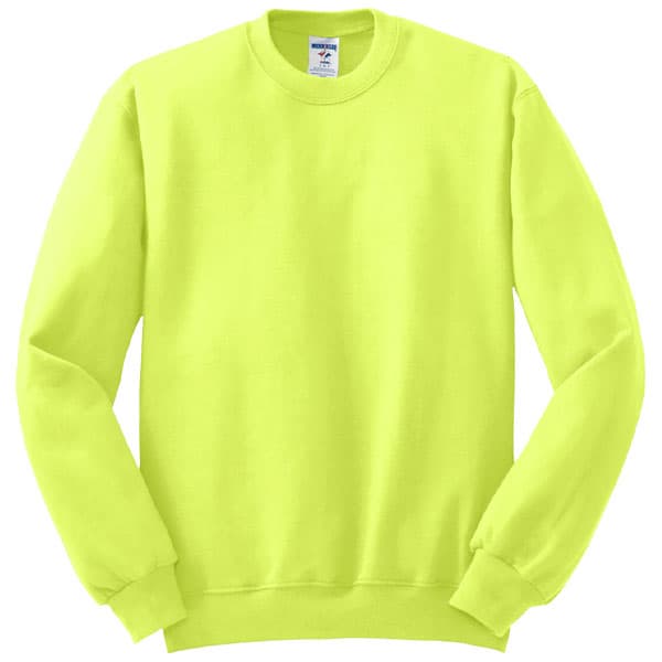Jerzees Safety Crewneck Sweatshirt 1 Jerzees Safety Green Crewneck Sweatshirt