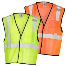 ANSI Class 2 Safety Vests 17 Kishigo Single Pocket Mesh Hook & Loop Class 2 Economy Vest
