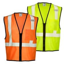 ANSI Class 2 Safety Vests 19 Kishigo Single-Pocket Mesh Zipper Class 2 Economy Vest