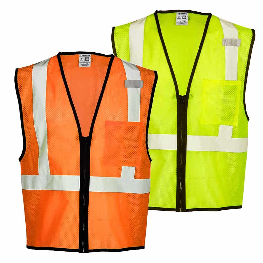 Kishigo Single-Pocket Mesh Zipper Class 2 Economy Vest 1 Kishigo Economy 1519 & 1520 safety vests