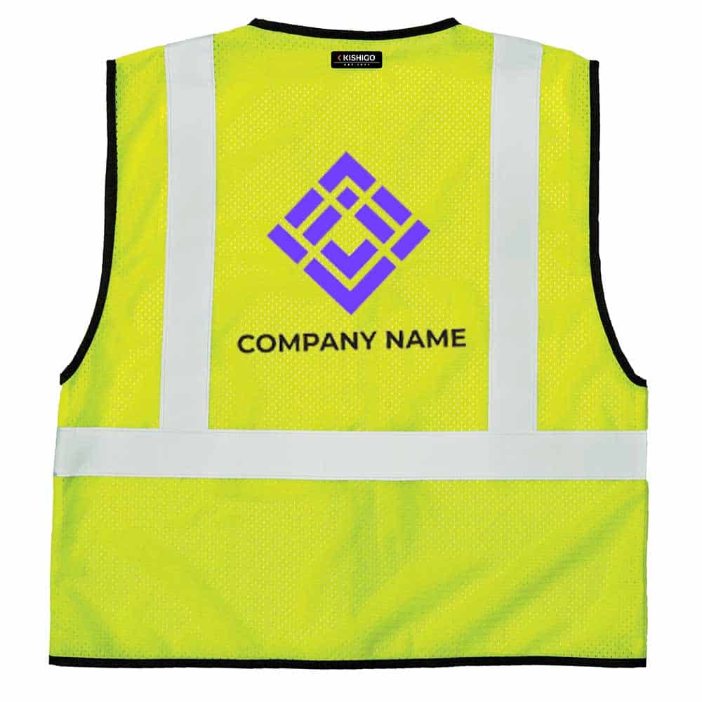 Kishigo Single-Pocket Mesh Zipper Class 2 Economy Vest 4 Custom Kishigo Safety Vest