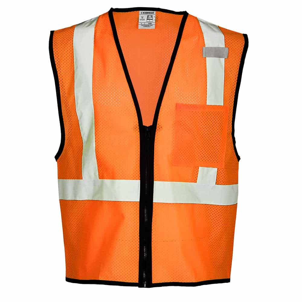 Kishigo Single-Pocket Mesh Zipper Class 2 Economy Vest 2 Kishigo 1520 Economy safety orange vest