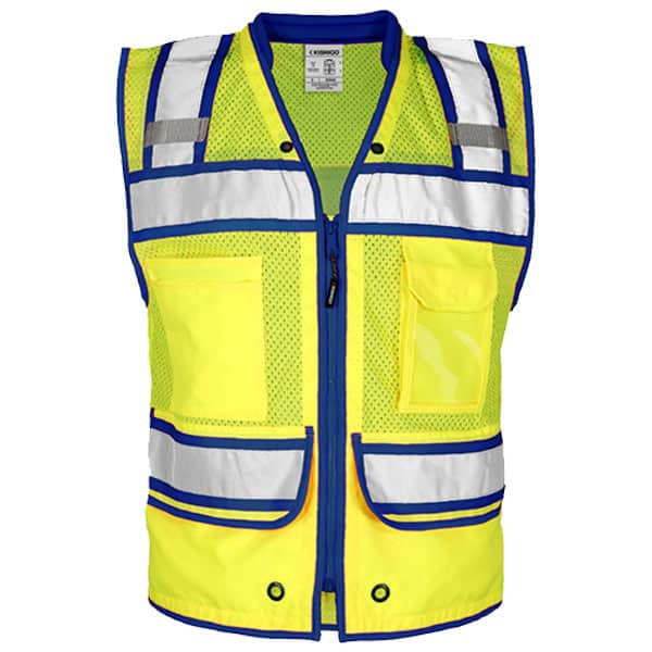 Kishigo Class 2 Contrast High Performance Surveyors Vest Blue 1 Kishigo Safety Vest with Blue Trim