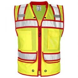 Kishigo Surveyors Safety Vest with Red Trim
