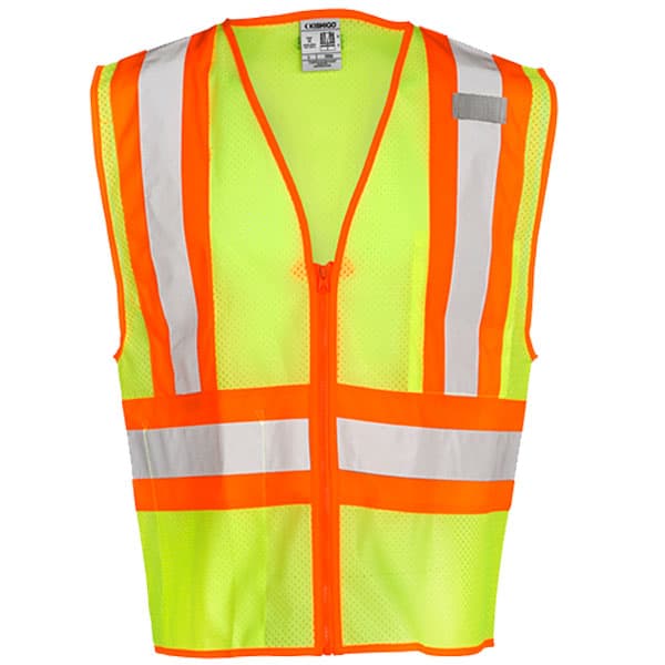 Kishigo - Ultra Cool Mesh Contrasting Vest 2 Safety Green Safety Vest with Contrast Trim
