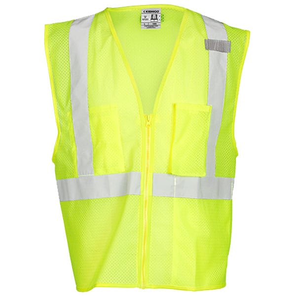 Kishigo - Class 2 Ultra-Cool Mesh Vest with Pockets 2 Kishigo Safety Green Safety Vest