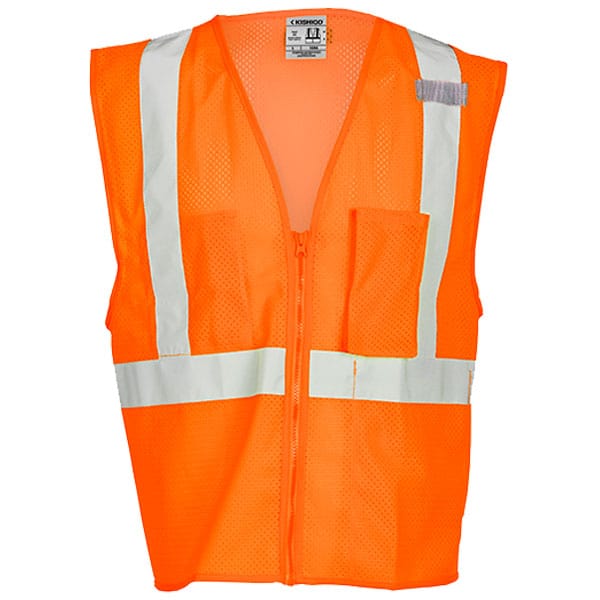 Kishigo - Class 2 Ultra-Cool Mesh Vest with Pockets 3 Kishigo Safety Orange Safety Vest