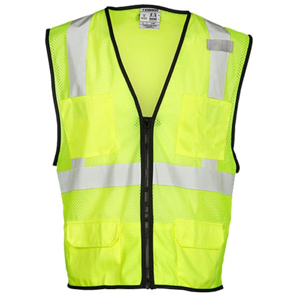 Kishigo - Economy 6-Pocket Mesh Vest 2 Kishigo Economy Safety Green Vest