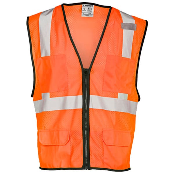 Kishigo - Economy 6-Pocket Mesh Vest 3 Kishigo Safety Orange Safety Vest