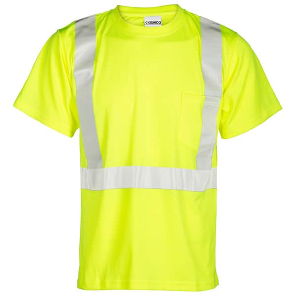 Kishigo High Performance Class 2 Microfiber T-Shirt 2 Kishigo Class 2 Reflective Safety Green Safety Shirt