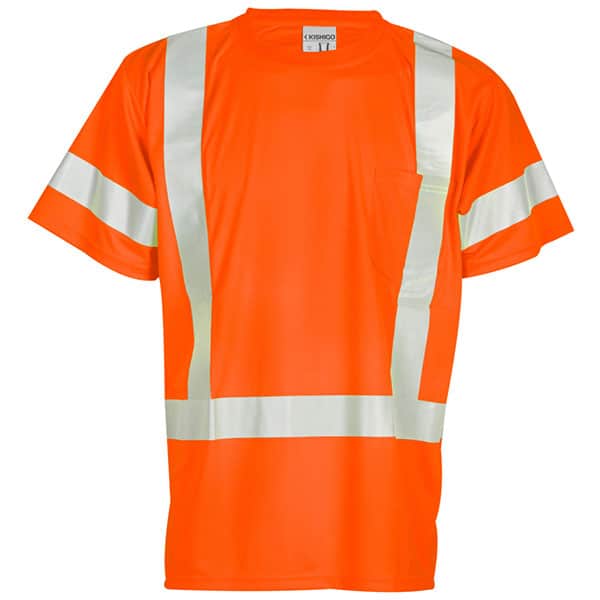 Kishigo - Class 3 Short Sleeve T-Shirt 3 Kishigo Safety Orange Class 3 Reflective Shirt