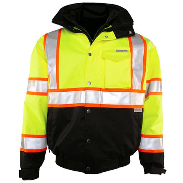 Kishigo Class 3 JS119 Bomber Jacket 3 Kishigo Safety Green Bomber Jacket