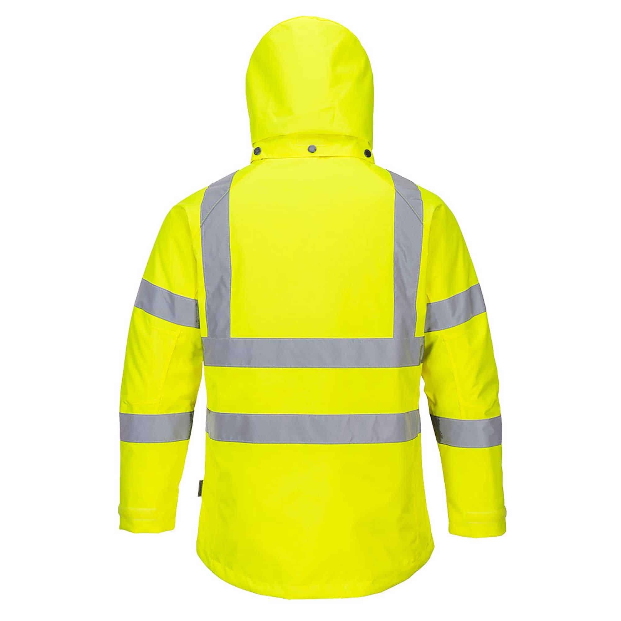 Portwest LW74 Womens Hi-Vis Winter Jacket 2 Portwest LW74 Womens Hi Vis Safety Jacket - Back View